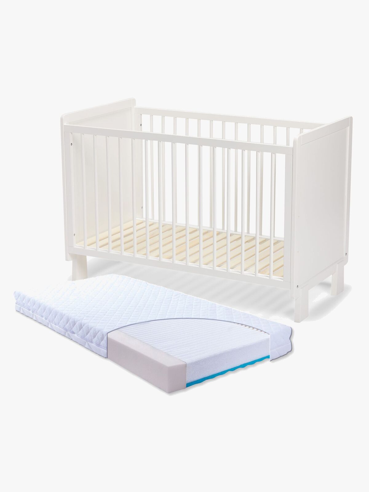 JLY ALMA Heaven Sprinkelseng + Babymatex Madrass Carpathia 60x120, Hvit