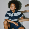 Hummel JR Loose Striped Pikéskjorte, Dress Blue