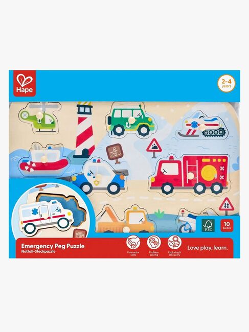 Hape Knottepuslespill Utrykningskjøretøy 10 Brikker