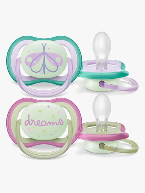 Philips Avent Ultra Air Night Smokker 2-Pack 0-6m, Grønn/Lilla