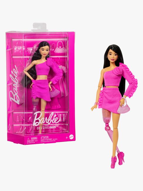 Barbie Deluxe Style Dukke Svart Hår & Beinprotese