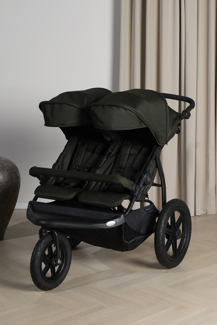 Beemoo Activity tvillingvogn for søsken, grønn