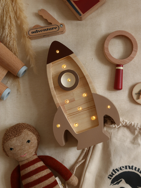 Little Lights Mini Lampe Romrakett, Cappucino