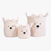 Childhome Oppbevaringskurv 3-pakning Teddy, Off-white
