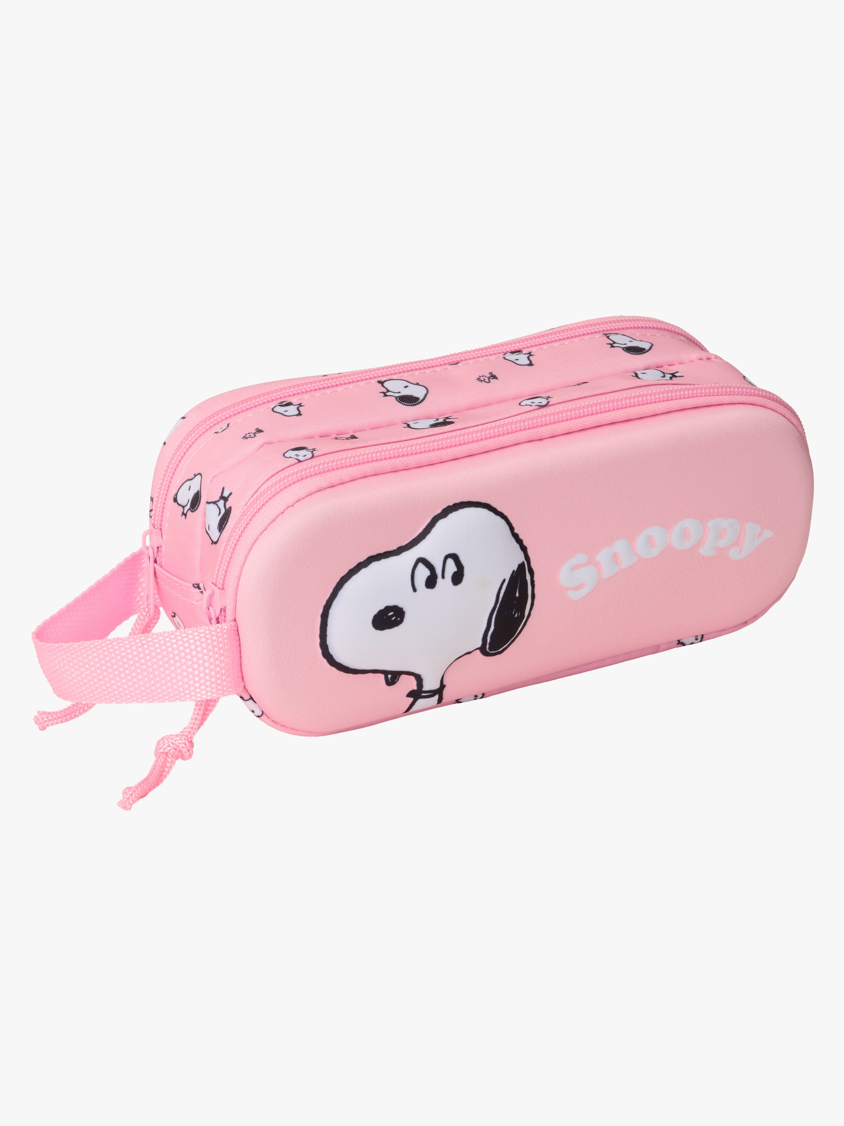 Snoopy 3D Dobbeltpennal, Lyserosa - Pennal - Polyester