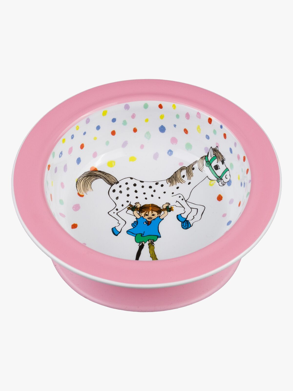 Pippi Langstrømpe Bursdag Tallerken med Sugekopp, Rosa