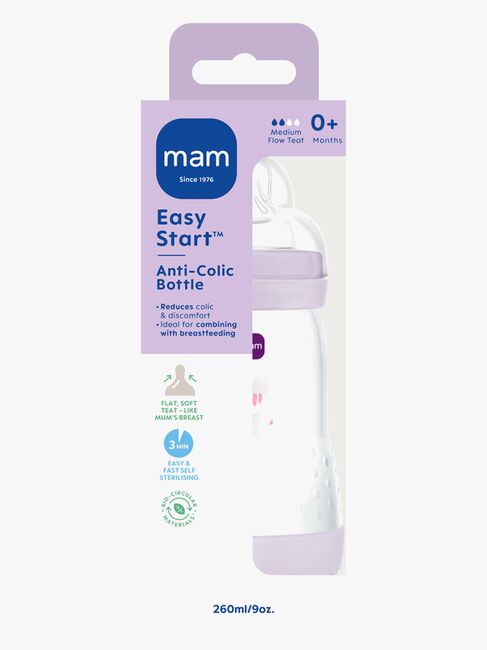 MAM Easy Start Tåteflaske Anti-kolikk 260 ml, Rosa