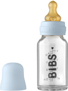 BIBS Glassflaske Komplett Sett Latex 110 ml, Baby Blue