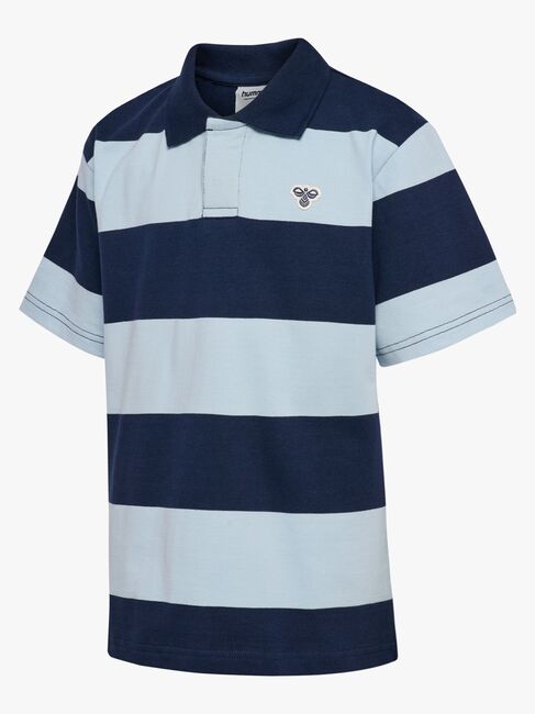 Hummel JR Loose Striped Pikéskjorte, Dress Blue