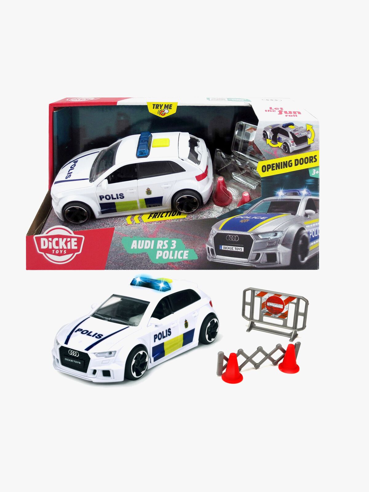 Dickie Toys Audi RS3 Svensk Politibil
