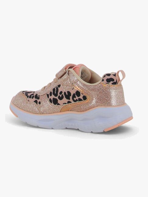Leaf  Blinkende Sneakers, Leopard/Pink