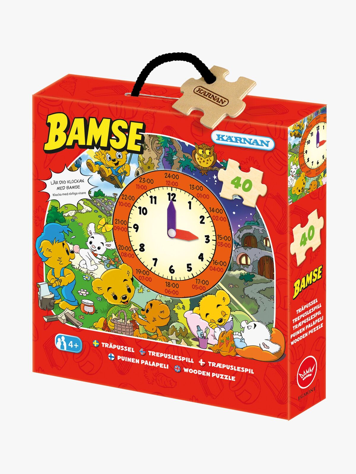 Kärnan Bokspuslespill Bamse Klokke 40 Brikker