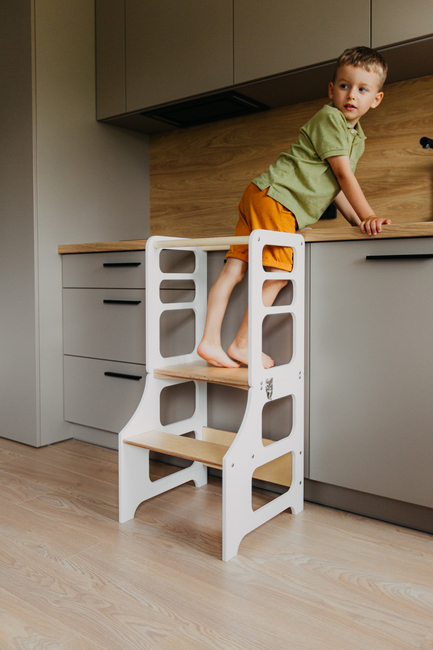 Duck Woodworks Sammenleggbar Læringstårn, Hvit