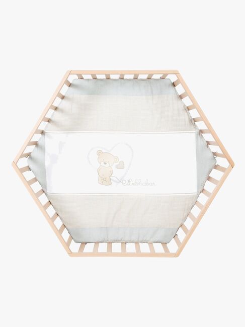 Roba Hexagon Lekegrind med Hjul, Beloved Bear Natural Wood