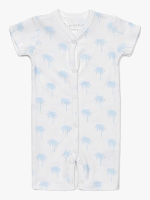 Tiny Treasure Summer Jumpsuit 2-Pack, White/Palm
