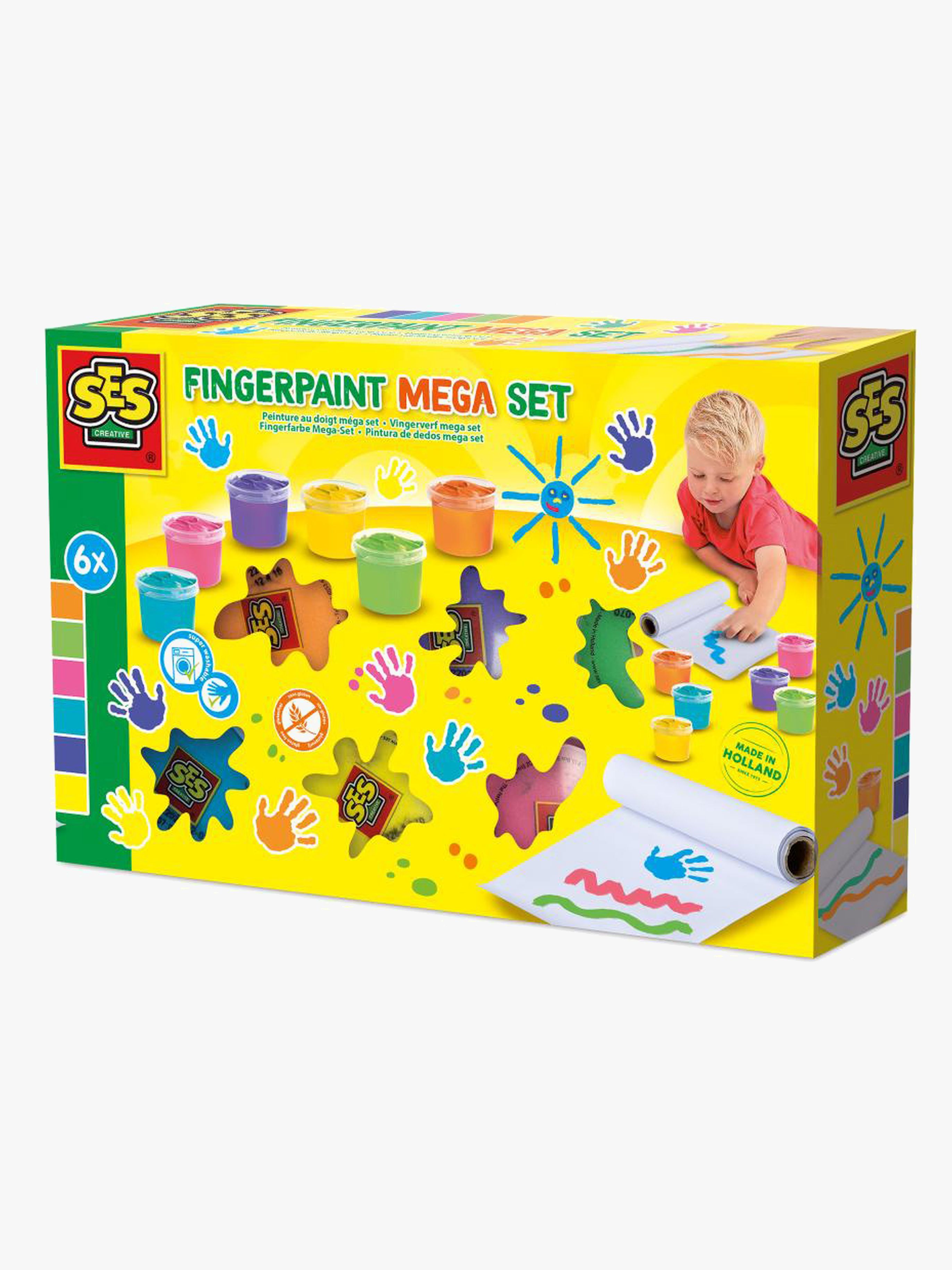SES Creative Fingermaling Mega 6-Pakk - Tusjer & Malersett