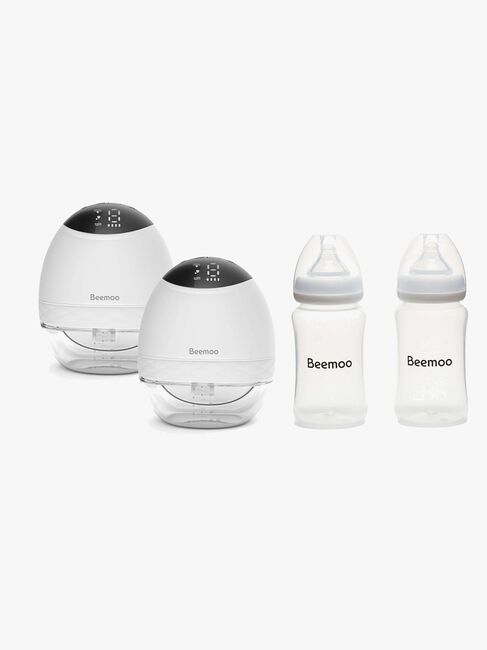 Beemoo CARE Wearable LED Elektrisk Brystpumpe Dobbel inkl. Flasker 240 ml 2-pack