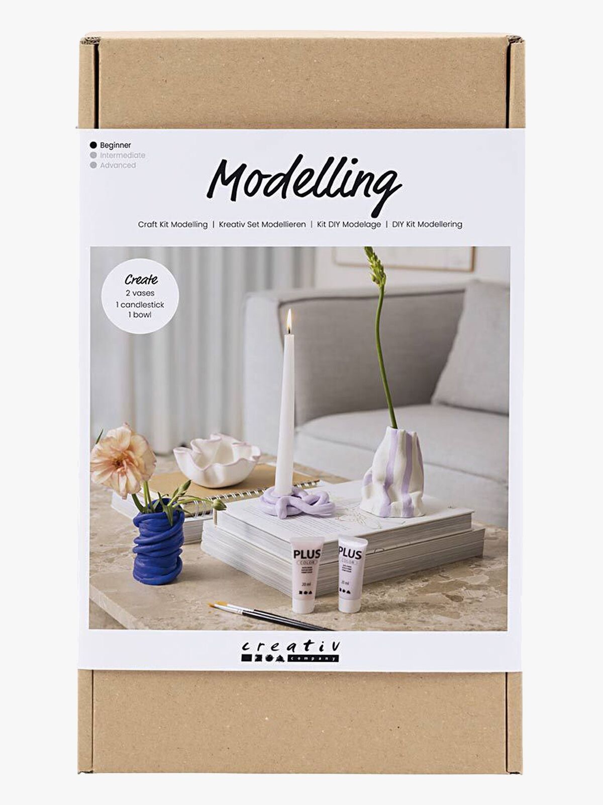 Creativ Company Hobbysett Lufttørkende Leire Krukke & Vase