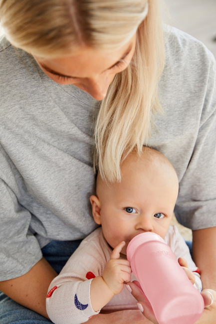 Everyday Baby Tåteflaske Glass 240 ml, Lyserosa