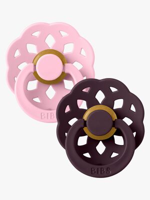 BIBS Boheme Smokk 2-Pakk Latex Str 2 Rund, Baby Pink/Plum