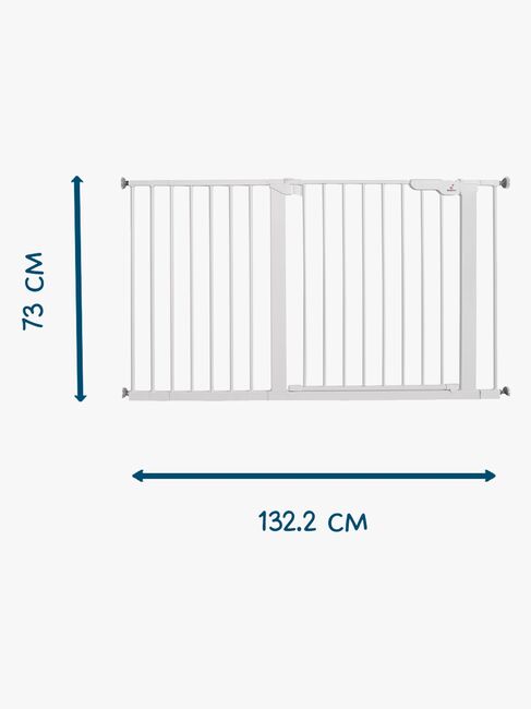 BabyDan Premier Sikkerhetsgrind + 8 Forlengelsesdeler 126-132,2 cm, Hvit