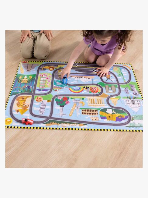 Melissa & Doug Racerbane Gulvpuslespill & Lekesett 48 Brikker