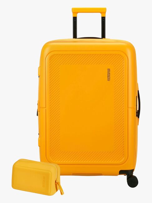 American Tourister Dashpop Koffert 76-84L & Toalettmappe POP, Golden Yellow