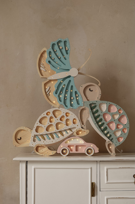 Little Lights Lampe Skilpadde, Seafoam Pink