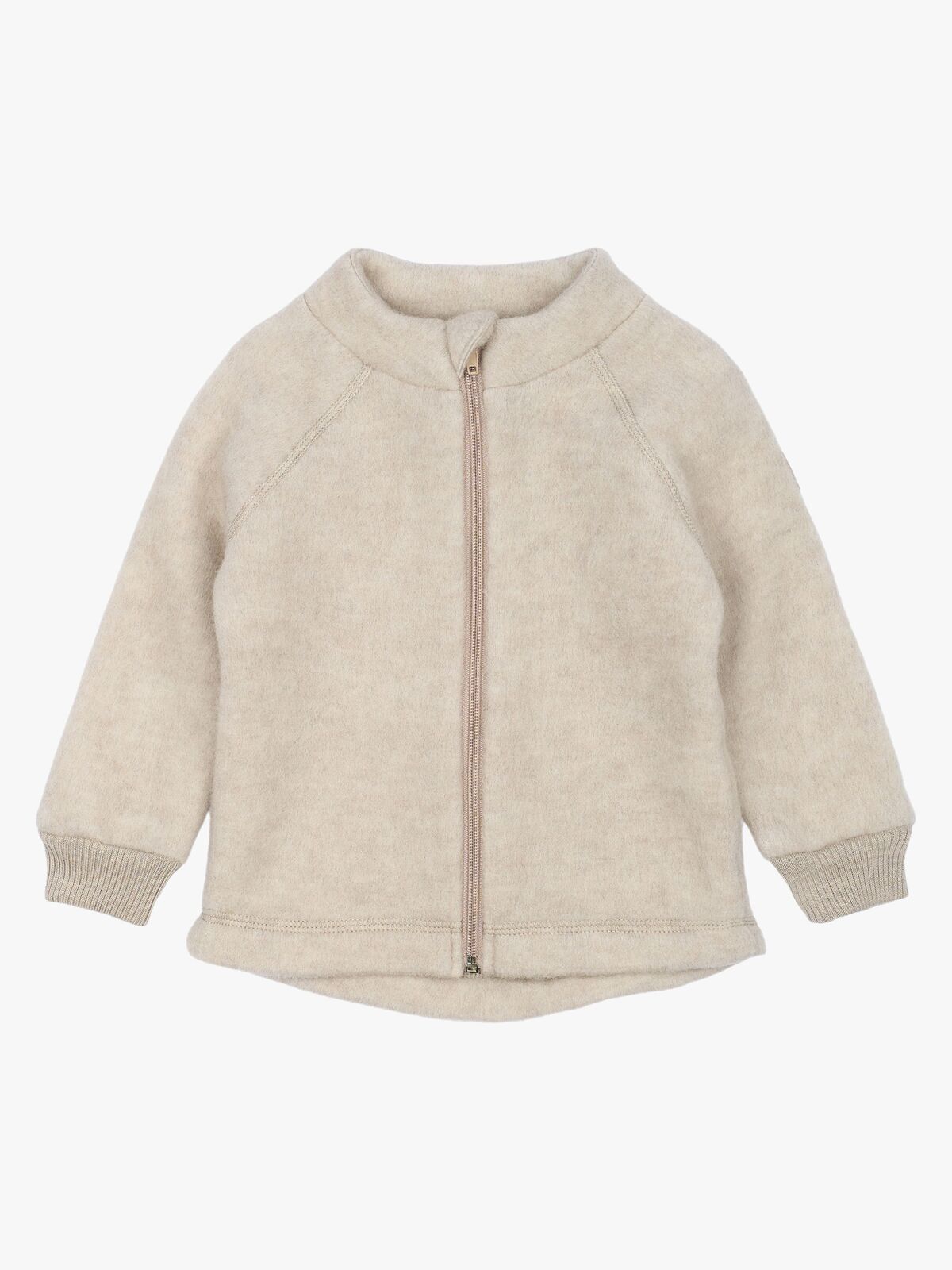 Mikk-Line Fleecejakke Merinoull, Melange Offwhite