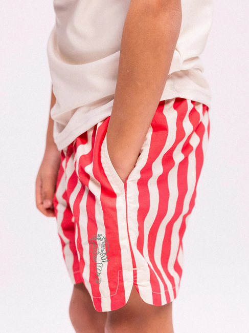 Swim Essentials Badebukse, Lobster Stripe Beige/Red
