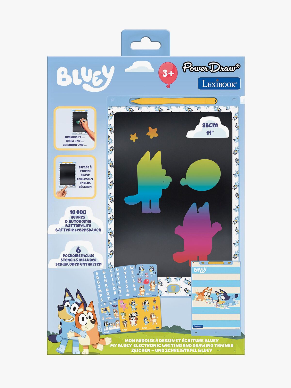 Bluey Tegnebrett 10" med Sjablongmaler