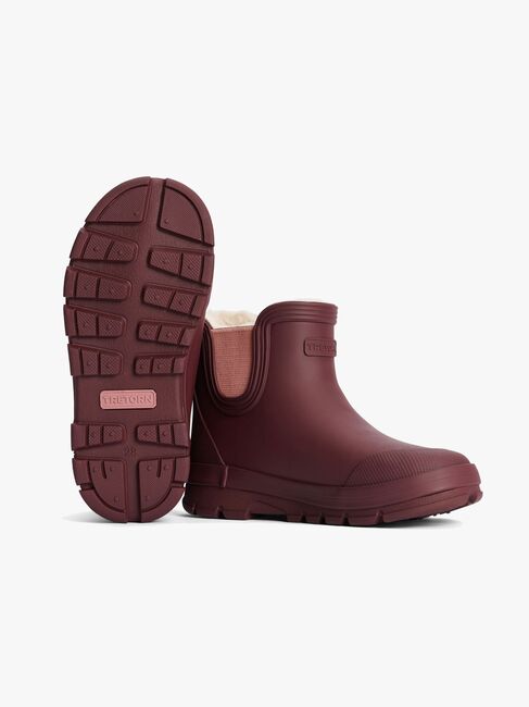 Tretorn Aktiv Chelsea Fôrede Gummistøvler, Burgundy
