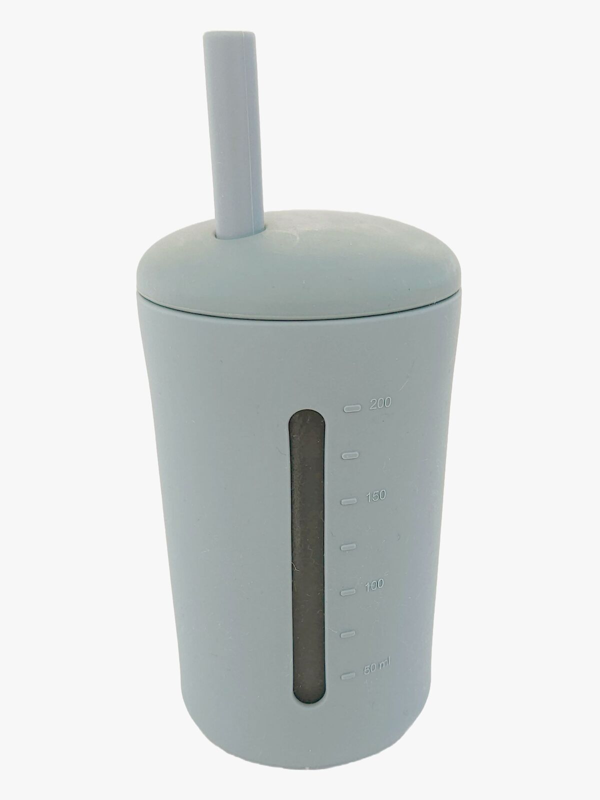 Summerville Organic Silikonkopp med Sugerør, Silver Grey