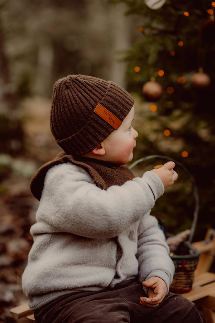 BabyMocs Strikket Lue, Brown