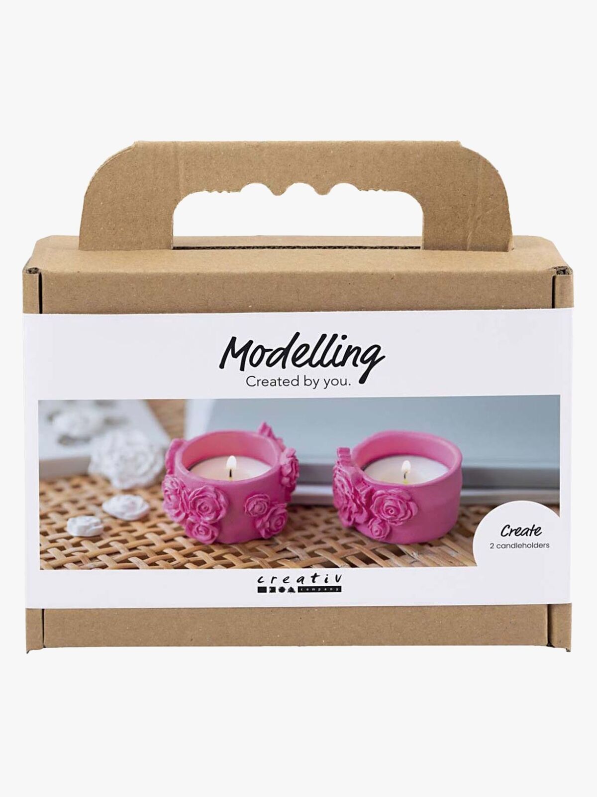 Creativ Company DIY-sett Lufttørkende Leire Telysholder Mini