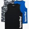 Hyperfied Bounce Tank Top 3-pack, Black/Camo Black/Blue