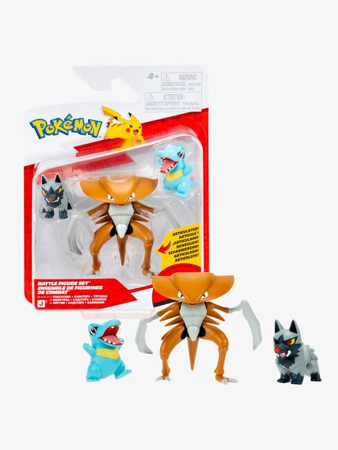 Pokémon Battle Figursett Poochyena Totodile & Kabu 3-Pakk