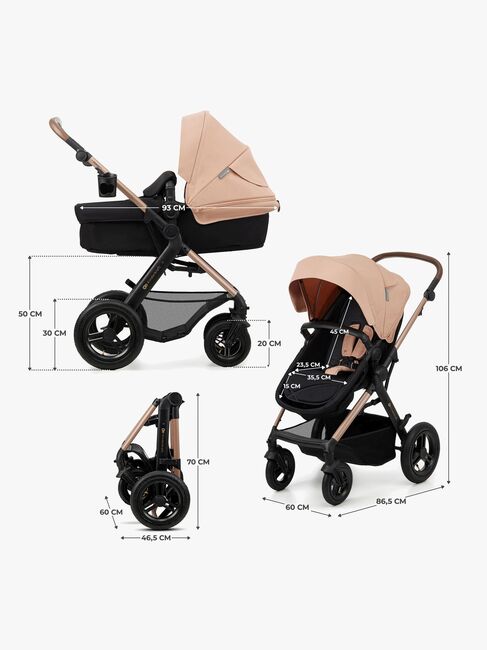 Kinderkraft MOOV 2 Air 3-in-1 Kombivogn, Sand Beige