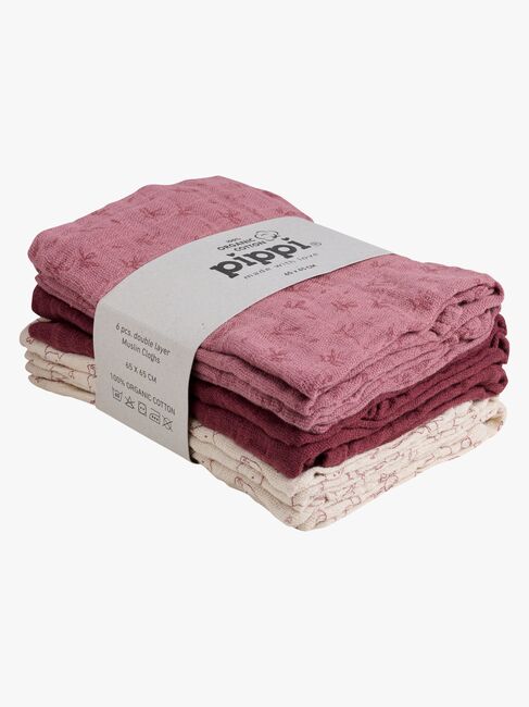 Pippi Musselintepper 6-Pack, Old Rose