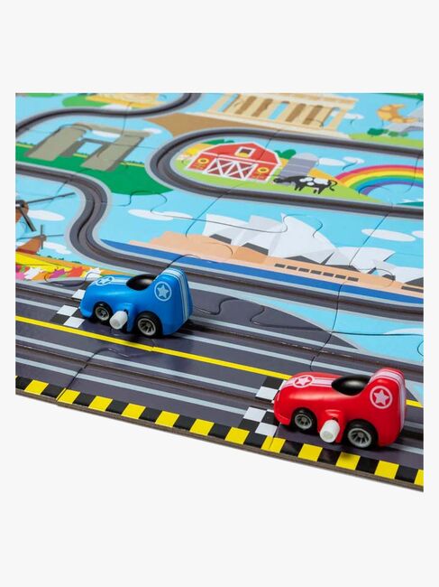 Melissa & Doug Racerbane Gulvpuslespill & Lekesett 48 Brikker