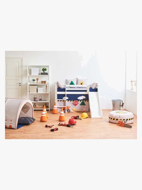 Hoppekids ECO Dream Halvhøy Loftseng med Sklie og Stige 90x200, Hvit