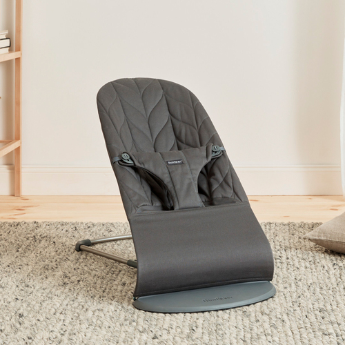BabyBjörn Bliss Vippestol Vevet Bladmønstret Quilt, Antrasitt