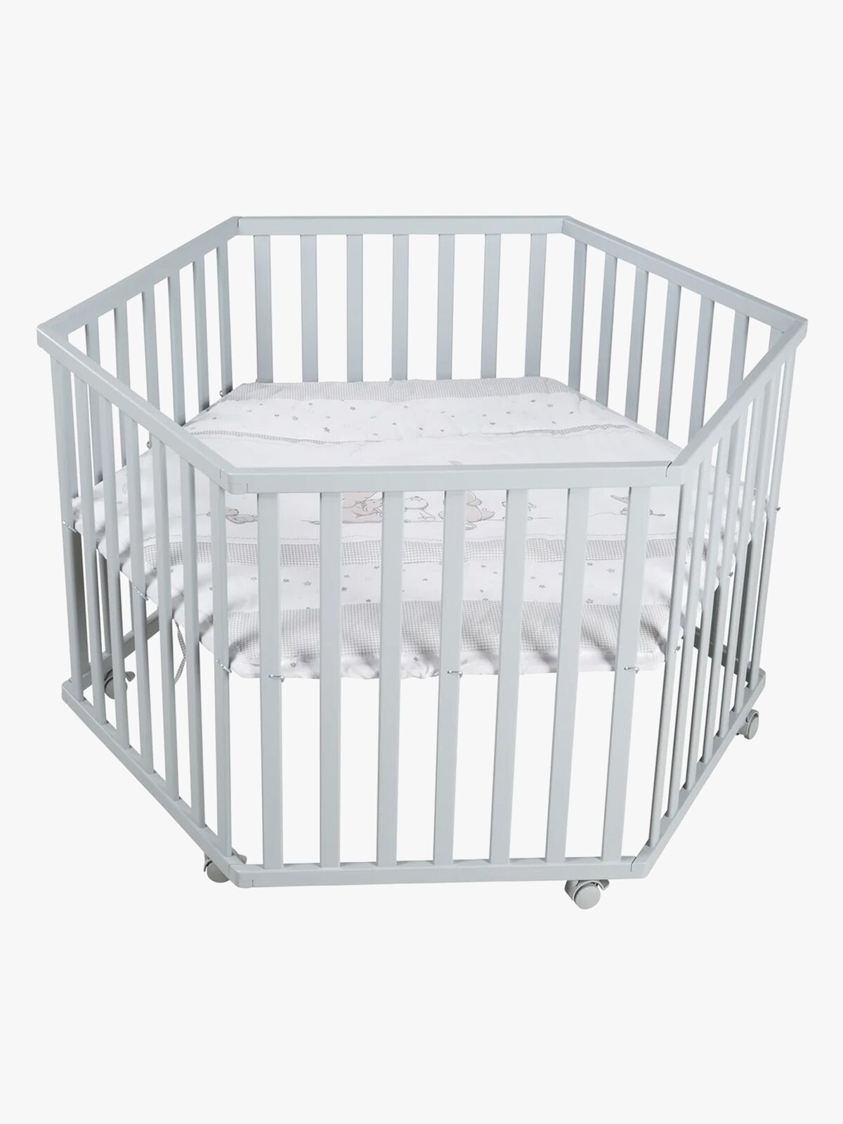Roba Hexagon Lekegrind med Hjul, Star Magic Taupe