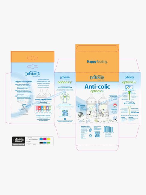Dr. Brown WideNeck Options+ Tåteflasker 150 ml 2-Pakk, Jungle