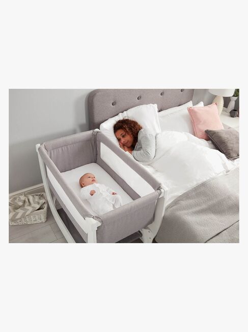 Shnuggle Air Bedside Crib, Stone Grey