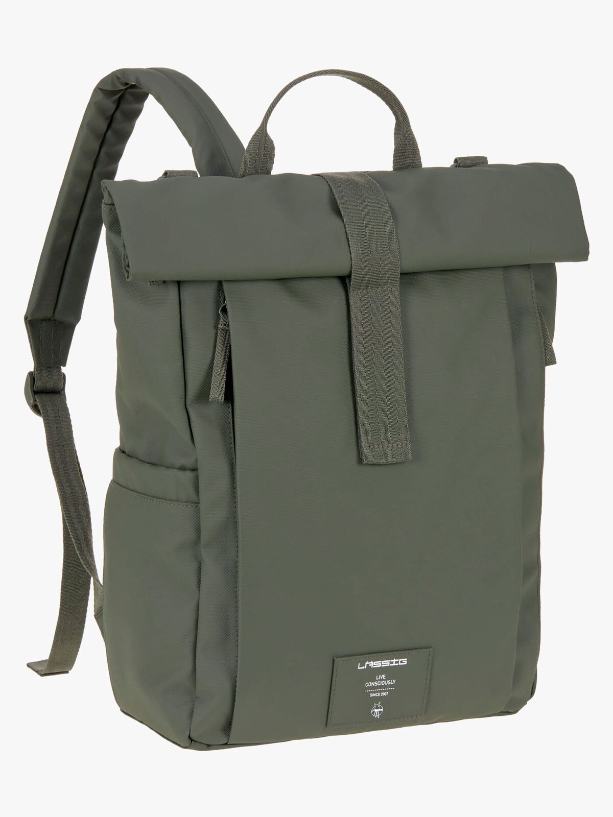 Lässig Rolltop Stelleveske Ryggsekk, Olive