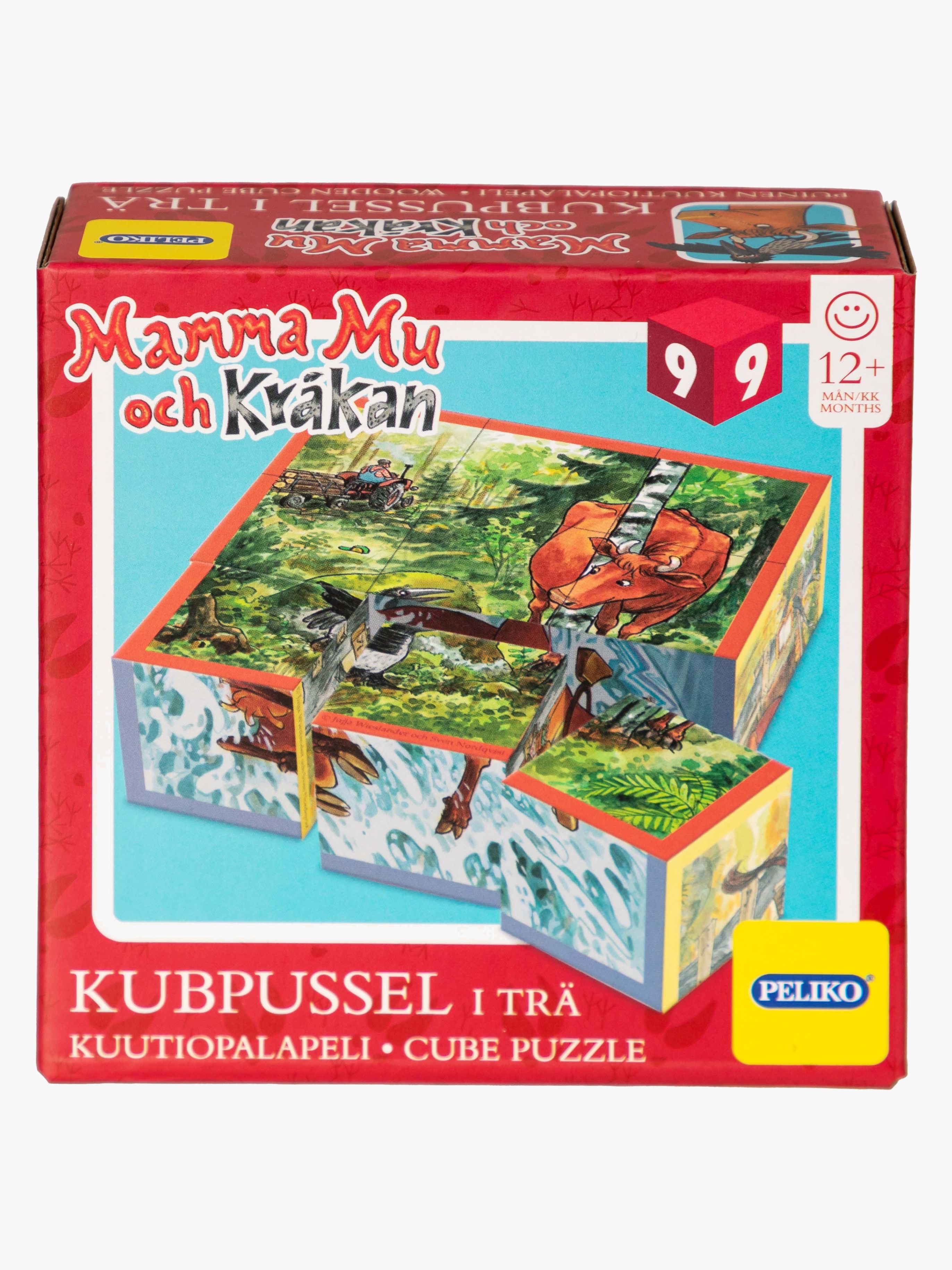 Peliko Mamma Mø Og Kråka Kubepuslespill 9 Brikker - Barnepuslespill - Tre