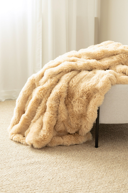 KMCarpets Bubble Pledd 130x170, Karamell