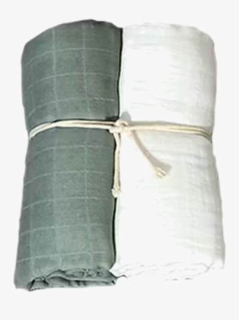 Mini Dreams Musselinteppe 2-pack, Grønn Sand