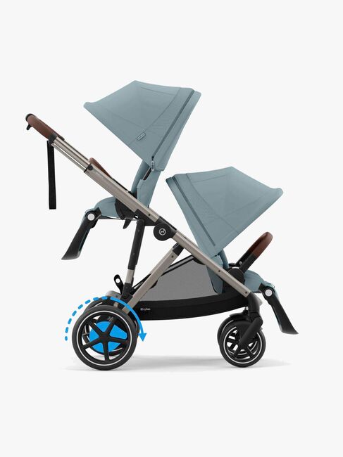 Cybex e-Gazelle S Søskenvogn, Stormy Blue/Taupe